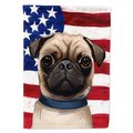 Carolines Treasures Pug Dog American Canvas House Flag - 28 x 0.01 x 40 in. CK6665CHF